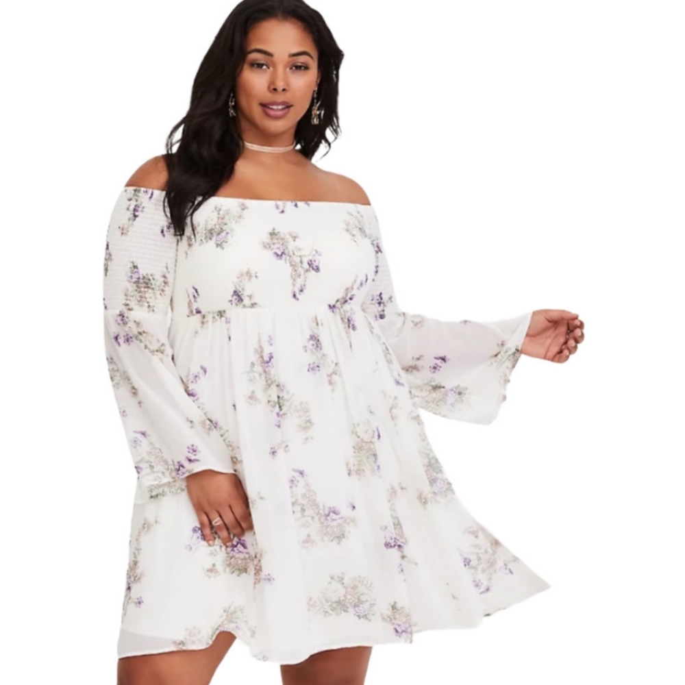 Torrid floral Challis smocked skater dress size 0